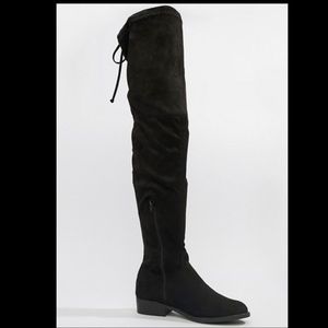 Black Suede Over the Knee Boots